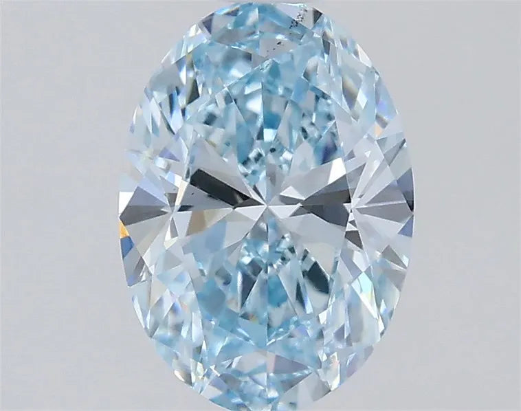 0.90ct Oval Lab Grown Diamond (Colour Fancy Vivid Blue, Clarity VS2, IGI Certified)