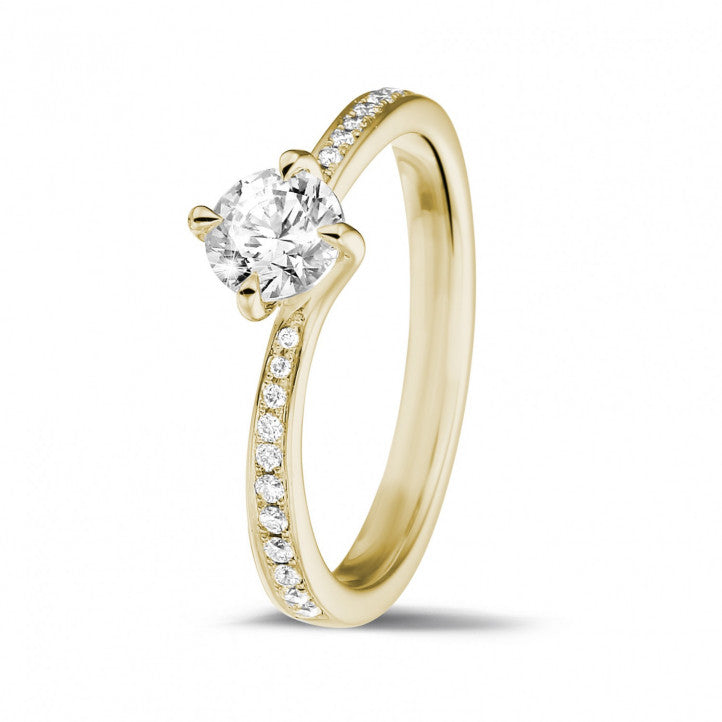Bague Solitaire Only LOVE Avec Diamants Sur Les Côtés