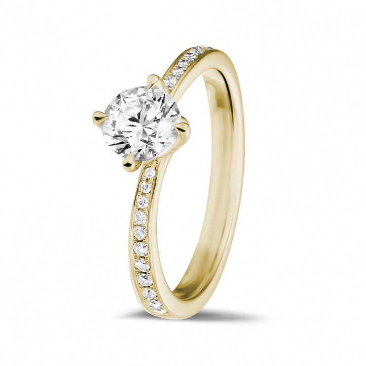 Bague Solitaire Only LOVE Avec Diamants Sur Les Côtés