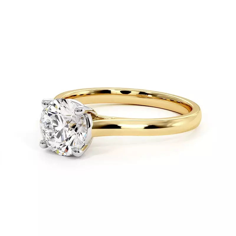 Bague De Fiançailles Diamant Rond Promesse