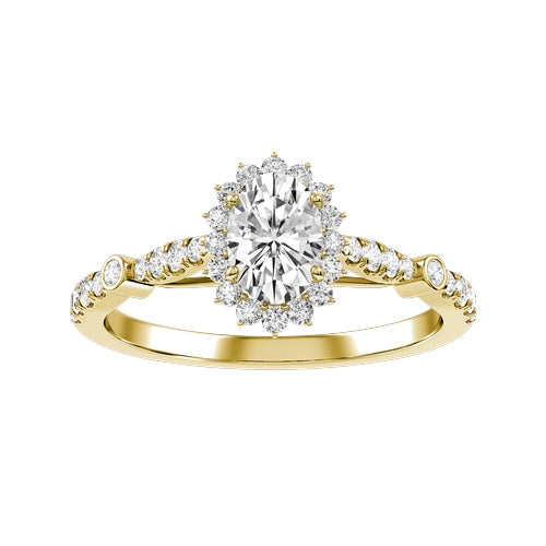 Oval Lab-grown Diamond Bridal Ring — down