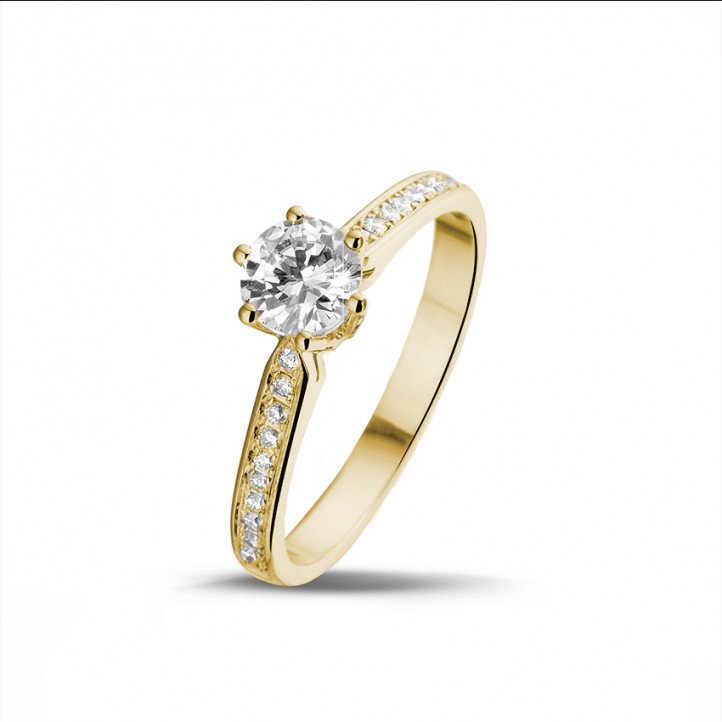 Bague Solitaire Butterfly avec diamants sur les côtés