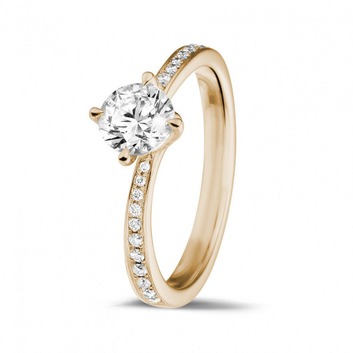 Bague Solitaire Only LOVE Avec Diamants Sur Les Côtés
