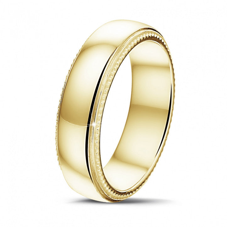 Alliance homme à bords millegrain en or 18 carats