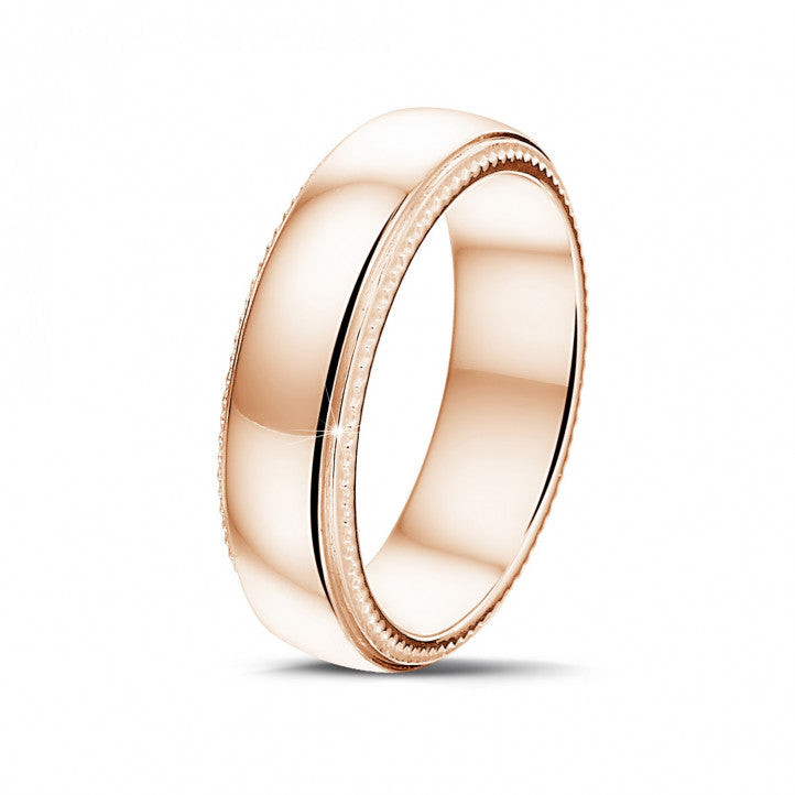 Alliance homme à bords millegrain en or 18 carats