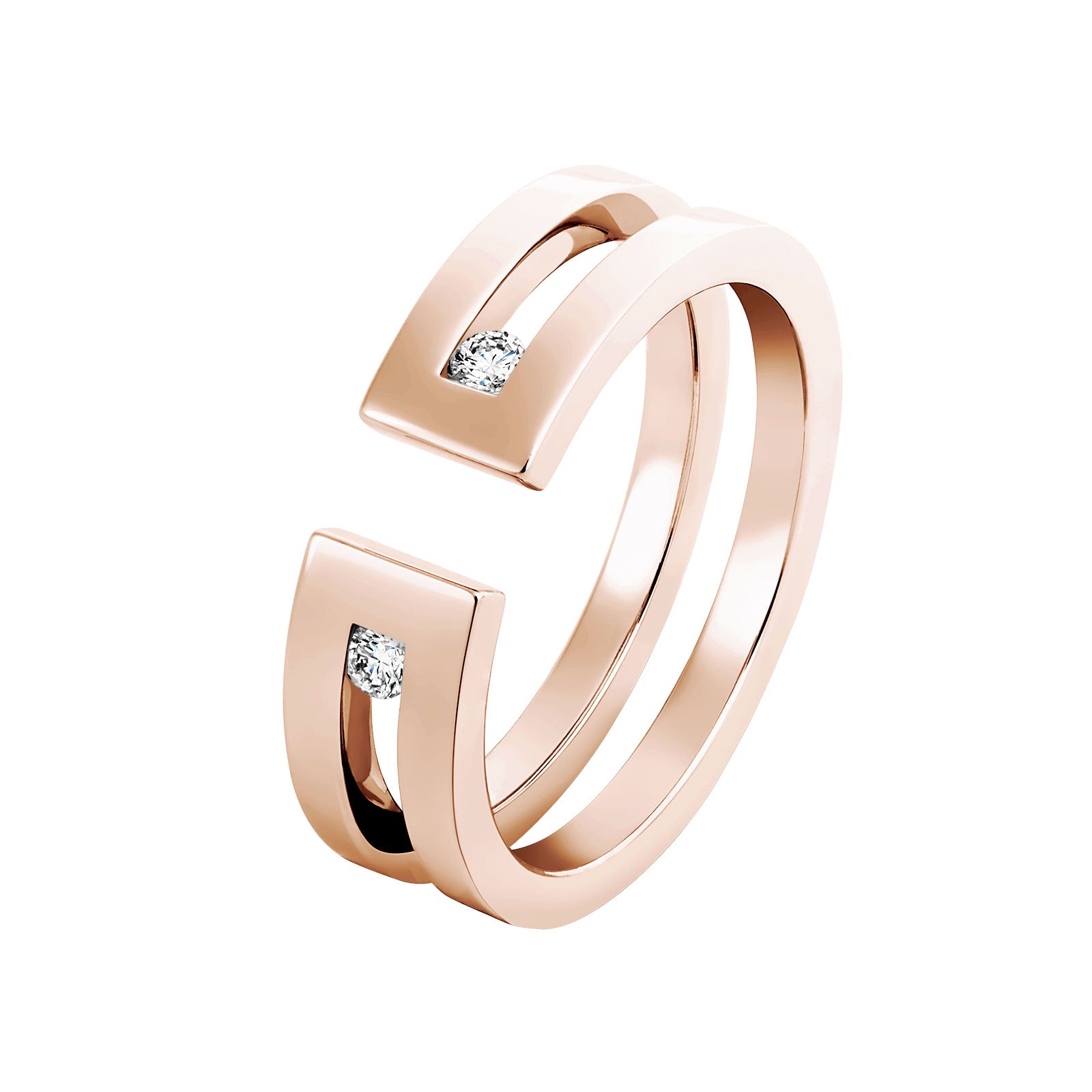 Bague Double diamants