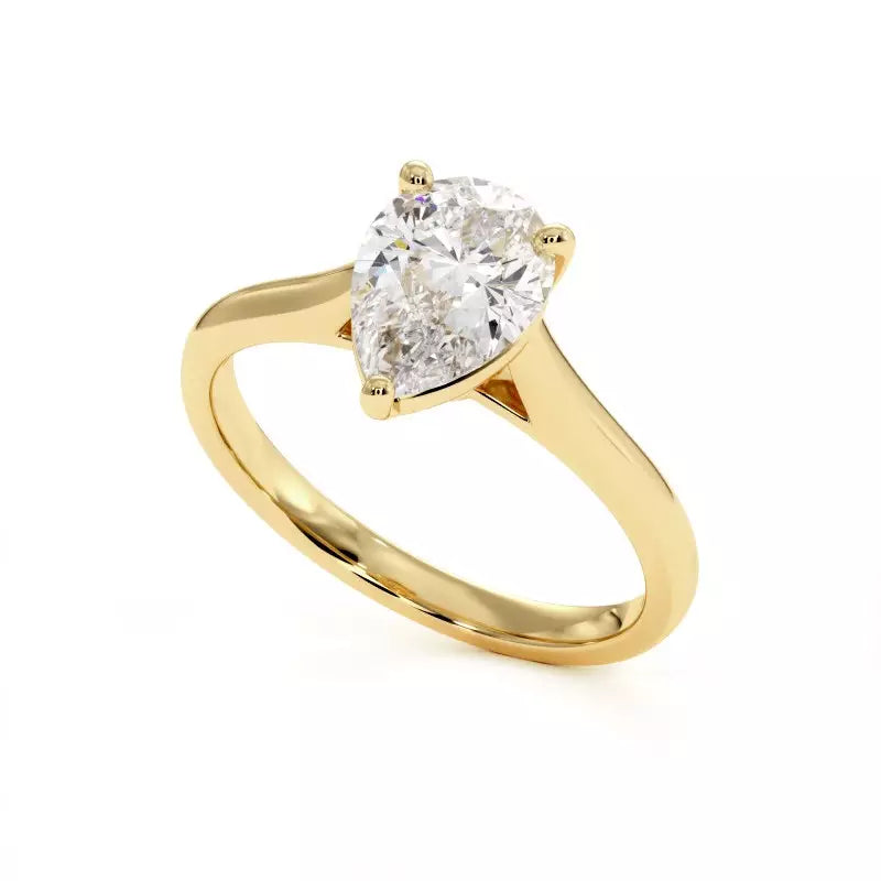 Bague de Fiançailles Diamant Poire Promesse