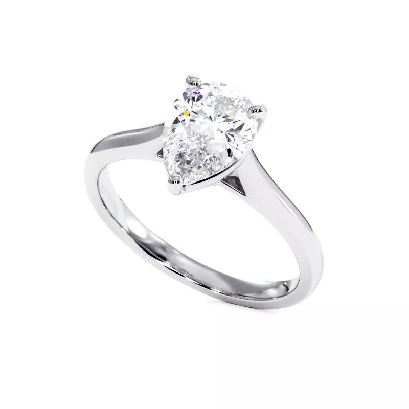 Bague de Fiançailles Diamant Poire Promesse