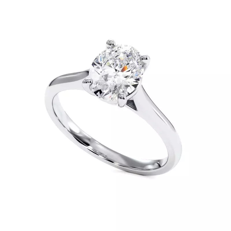 Bague De Fiançailles Diamant Ovale Promesse