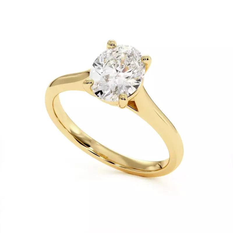 Bague De Fiançailles Diamant Ovale Promesse