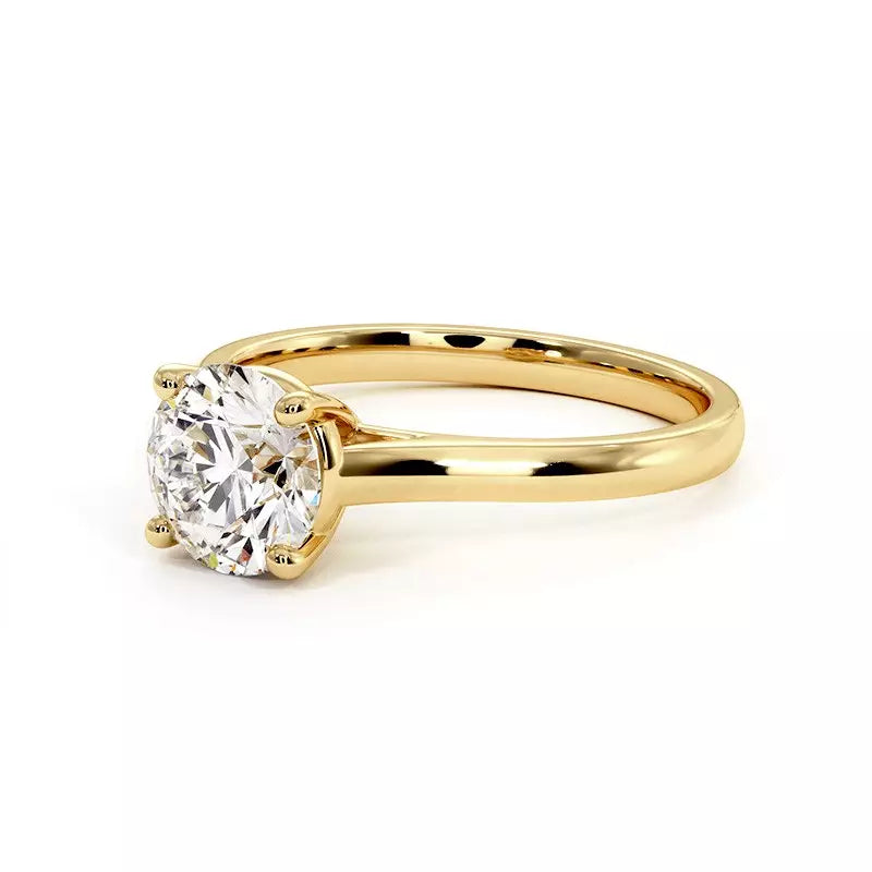 Bague De Fiançailles Diamant Rond Promesse