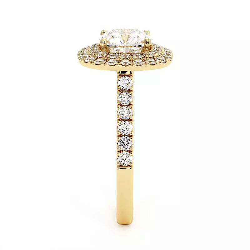 Solitaire Diamant Coussin Double Halo Ma Vie