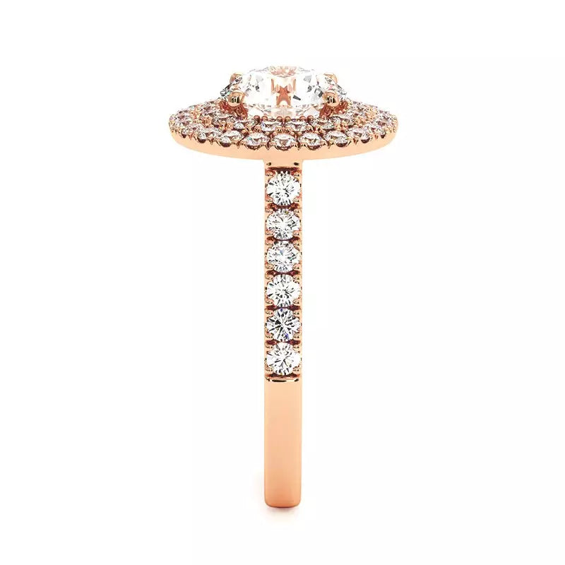 Solitaire Diamant Rond Double Halo Ma Vie