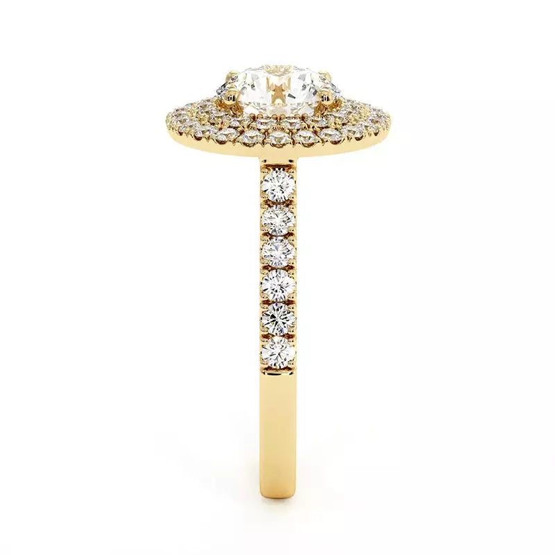 Solitaire Diamant Rond Double Halo Ma Vie