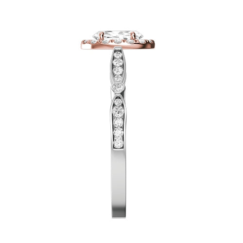 Oval Natural Diamond Bridal Ring — side