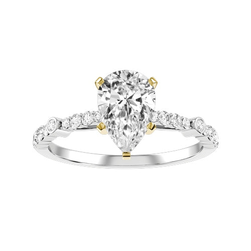 Pear Lab-grown Diamond Bridal Ring — down