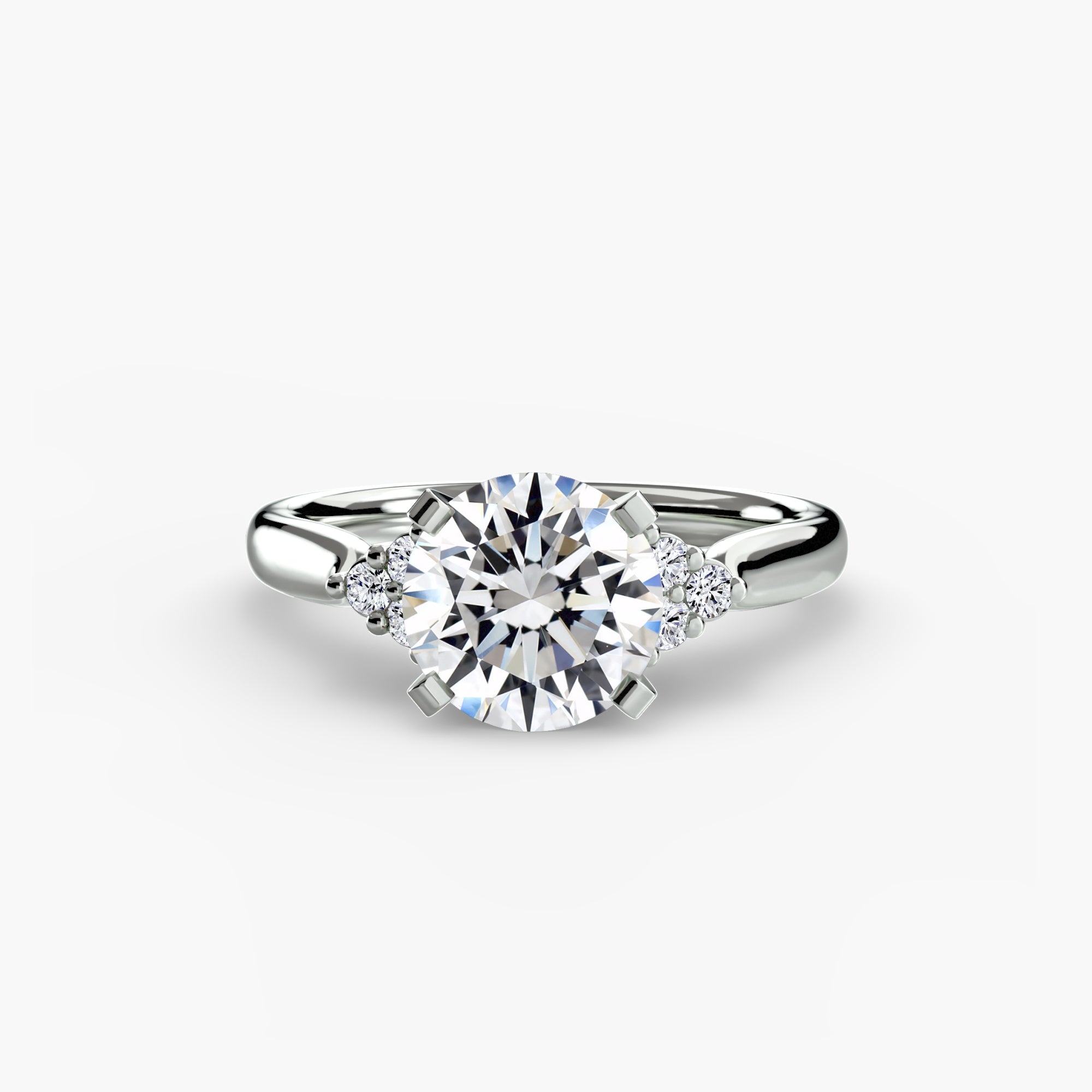 Solitaire with Cluster Shoulders 2