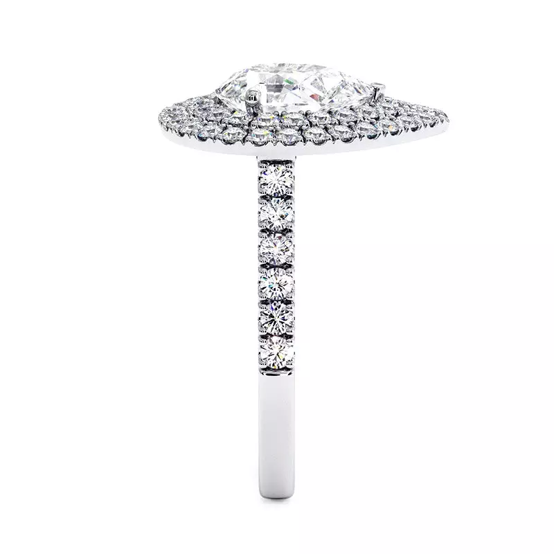 Solitaire Diamant Poire Double Halo Ma Vie – Image 4